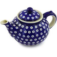 Ceramika Bona H3032G Polish Pottery Ceramic Tea or Coffee Pot Hand Painted, 52-Ounce