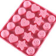 JLHua 20-cavity Silicone Cake Mold Half Circle Star Lollypop Party Cup Cake Baking Mold Cake Pop Stick Mold Tray