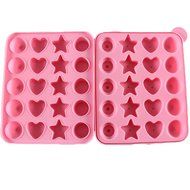 JLHua 20-cavity Silicone Cake Mold Half Circle Star Lollypop Party Cup Cake Baking Mold Cake Pop Stick Mold Tray N2