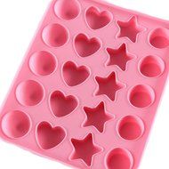 JLHua 20-cavity Silicone Cake Mold Half Circle Star Lollypop Party Cup Cake Baking Mold Cake Pop Stick Mold Tray N3