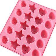 JLHua 20-cavity Silicone Cake Mold Half Circle Star Lollypop Party Cup Cake Baking Mold Cake Pop Stick Mold Tray N4