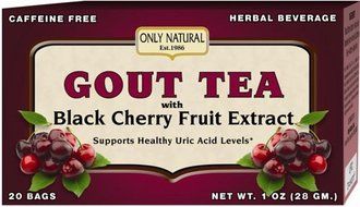 Only Natural Gout Tea - Black Cherry Fruit Extract - 20 Bags -Assist in maintaining healthy uric acid levels and...