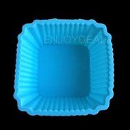 Your Supermart 10Pcs DIY Baking Tools Cake Cups Silicone Cake Chocolate Mold Square
