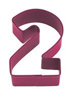 R&amp;M Number 2 Cookie Cutter Red With Brightly Colored, Durable, Baked-on Polyresin Finish