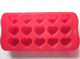 Cyqun(TM) Creative 15-Heart Shape Silicone Cake Chocolate Mold Tray (Red)