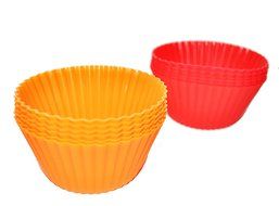 12 x Silicone Cupcake / Fairy Cake Cases - Reusable Molds N2