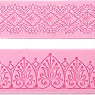 Lace 2pcs Silicone Mold Mould Sugar Craft Cake Fondant Cake Decorating Baking Tool #579 [version:x7.8] by DELIAWINTERFEL N2