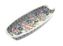 Polish Pottery Garden Butterfly Corn on the Cob Dish