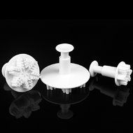 DUFUSTORE 3 Pcs Snowflake Fondant Cake Decorating Plunger Sugarcraft Cutter Mold N3