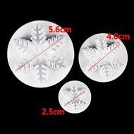 DUFUSTORE 3 Pcs Snowflake Fondant Cake Decorating Plunger Sugarcraft Cutter Mold N6