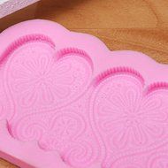Heart Shape Silicone Fondant Lace Mold Cake Decorating Mould N6