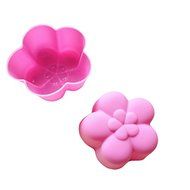 Pack of 10 8CM Plum Blossom Pudding Jelly Cupcake Silicone Mold Pan 3.1"x2.5"x1.5" Color At Random