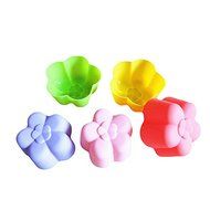 Pack of 10 8CM Plum Blossom Pudding Jelly Cupcake Silicone Mold Pan 3.1"x2.5"x1.5" Color At Random N2