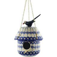 Ceramika Bona H0705H Polish Pottery Ceramic Birdhouse Hand Painted, 10-Inch