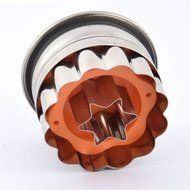 uxcell DIY Cupcake Muffin Cookie Baking Mould Pie Dessert Custard Tart Mold 5 in i Orange Silver Tone N2