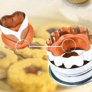 uxcell DIY Cupcake Muffin Cookie Baking Mould Pie Dessert Custard Tart Mold 5 in i Orange Silver Tone N6