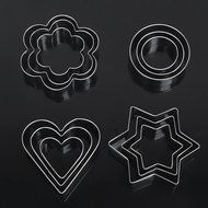 12Pcs Stainless Steel Cake Cookie Biscuit Egg Fondant Mould Mold Sugarcraft Cutter Cake Tools N9