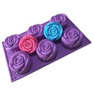 Allforhome(TM) 6 Rose Silicone Soap Mold Cupcake Pan Muffin Cups Handmade Polymer Clay Biscuit Chocolate DIY Mold...