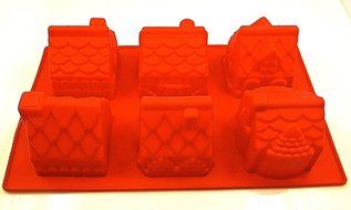 Holiday Time Village Cake Mold,silicone,6 Cavity N4