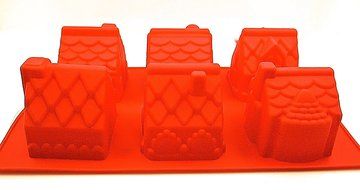 Holiday Time Village Cake Mold,silicone,6 Cavity N5