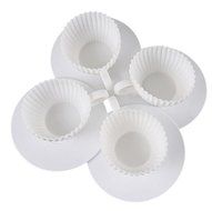 OUMOSI 4PCS/set Silicone Cupcake Cups with Saucers Multifunction Cake Molds Cups Muffin Cups Cake Decorating Baking...
