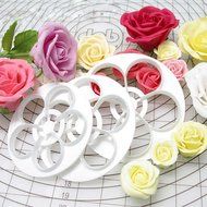 Funbase 6Pcs Rose Flower Petal Shape Mould Cake Sugarcraft Decorate Paste Cutter N4