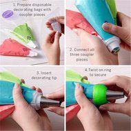 Yosoo Swirl 3 Color Coupler Decorating Tool Cake Tools Cupcake Fondant Cookie Cutters Icing Piping Cream Pastry... N4