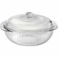 Pyrex Contemporary Sculpted 2-Quart Casserole Dish with Glass Lid, Slips And Spills Free