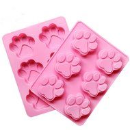 JLHua 2PCS 6 Cavity Paw Pan Baking Silicone Cake Mold Cookie Cutter Mold Pudding Mold Jelly Mold