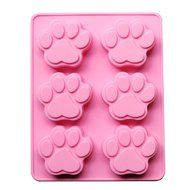 JLHua 2PCS 6 Cavity Paw Pan Baking Silicone Cake Mold Cookie Cutter Mold Pudding Mold Jelly Mold N2
