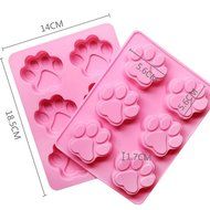 JLHua 2PCS 6 Cavity Paw Pan Baking Silicone Cake Mold Cookie Cutter Mold Pudding Mold Jelly Mold N4