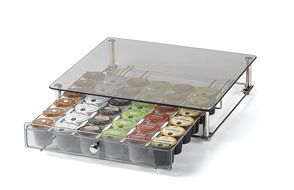 NIFTY 6475 Keurig Brewed Glass Top Storage Drawer, Chrome N2