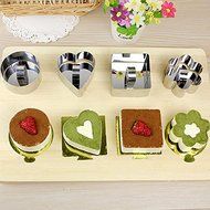 RadiantOrchid 1Pc Lovely Stainless Steel Heart Flower Mousse Cake Pastry Mold Ring Mould Cutter Round N3