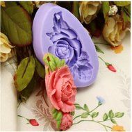 Autek 6.6cm Fondant Flower Chocolate Cake Decoration Silicone Soap Mould Mold Tools(3DMold-90) N3