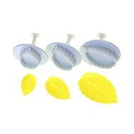 Yunko Baking Accessories Rose Leaf Shape Cake Cutter Set of 3 Pieces