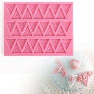 BleuMoo Letter Flag Lace Silicone Mold Cake Decorating Baking Chocolate Mould N4