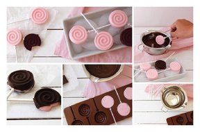 Stainless Steel Chocolate Melting Pot + Silicone Lollipop Mold With Sticks. N4