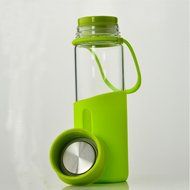 XDOBO 22Oz Pure BPA-Free Glass Water Bottle With Lid (black) N2