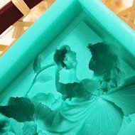 3D Silicone Angel Wing Flower Cake Mold Soap Mould N3