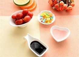 Elufly White Porcelain Mini Heart Dish 3&#039;&#039; Set of 2-8 (4) N2