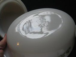 Vintage Anchor Hocking Fire King Milk Glass Casserole Covered Oval 1 1/2 Qt in Meadow Green N3