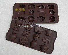 New 12 Holes Tea Cup Clock Teapot Diy Silicone Cake Mold Ice Chocolate Decorating Mould Kitchen Cooking Tools