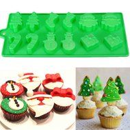 Bhbuy Xmas Tree Snowman Silicone Cake Candy Chocolate Decorating Mold Sugarcraft Mould
