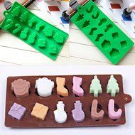 Bhbuy Xmas Tree Snowman Silicone Cake Candy Chocolate Decorating Mold Sugarcraft Mould N3