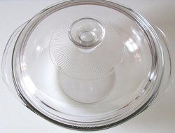 Pyrex 2 Qt Clear Glass Covered Casserole with Knob Lid N2