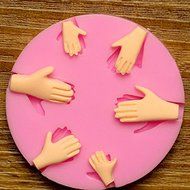 3D Silicone 6pcs Palm Cake Mold Fondant Chocolate Mould