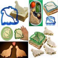 Set of 6 - ZICOME SWEET SPIRITS Day of Sandwich Cutter Adorable Animal Shapes for Kids - Dinosaur, Dolphin, Elephant... N5