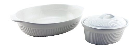 BergHOFF 2 Piece Bianco Oval Baking Dishes, White