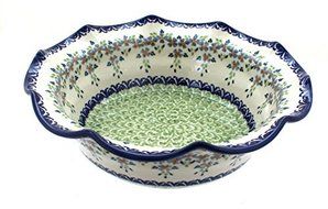 Polish Pottery Summer Vine Medium Scallop Bowl
