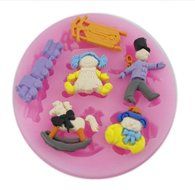 Autek Train Soldier Trojan Doll Fondant Mold Silicone Sugar Craft Cake Decorating #3DMold-101